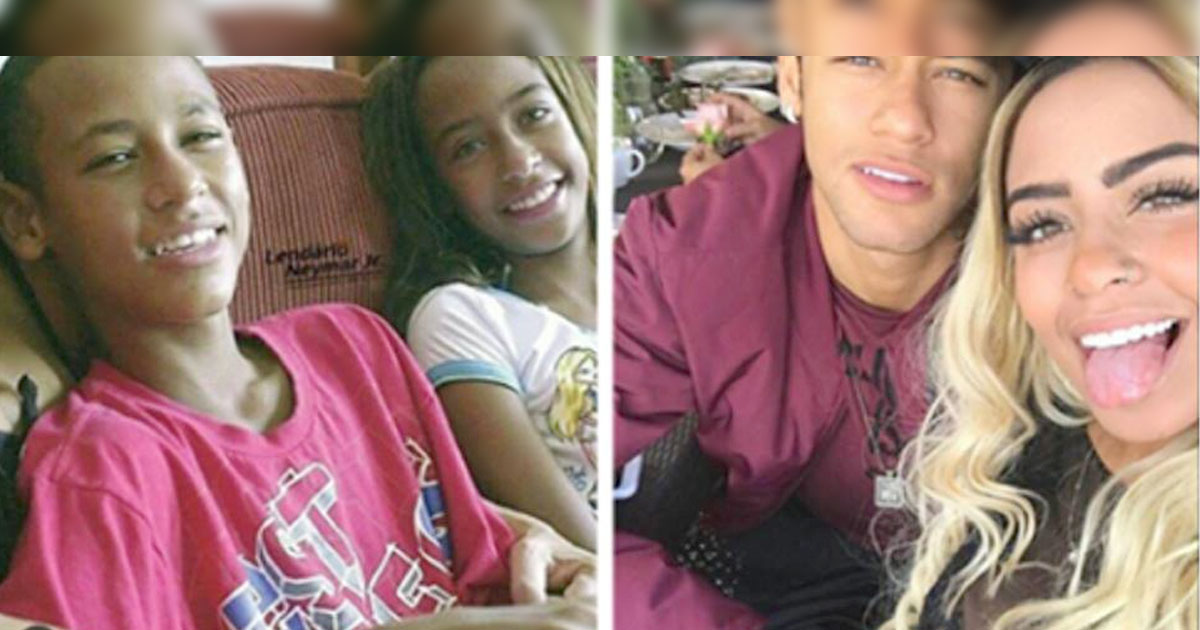 Neymar antes e depois da fama.